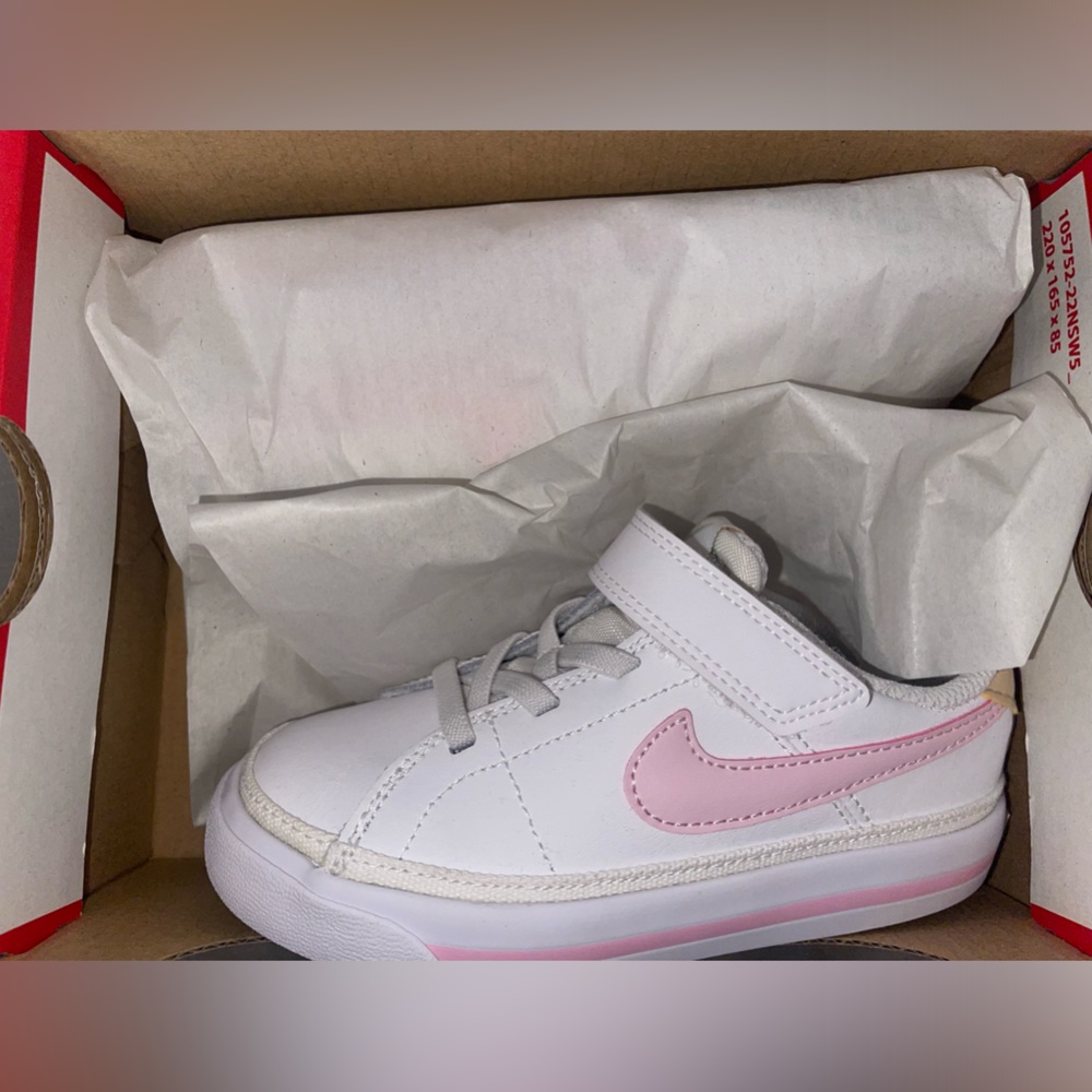 Nike Kids Court Legacy Shoes, Girls, Sneakers, Velcro, Cushioned (TDV)